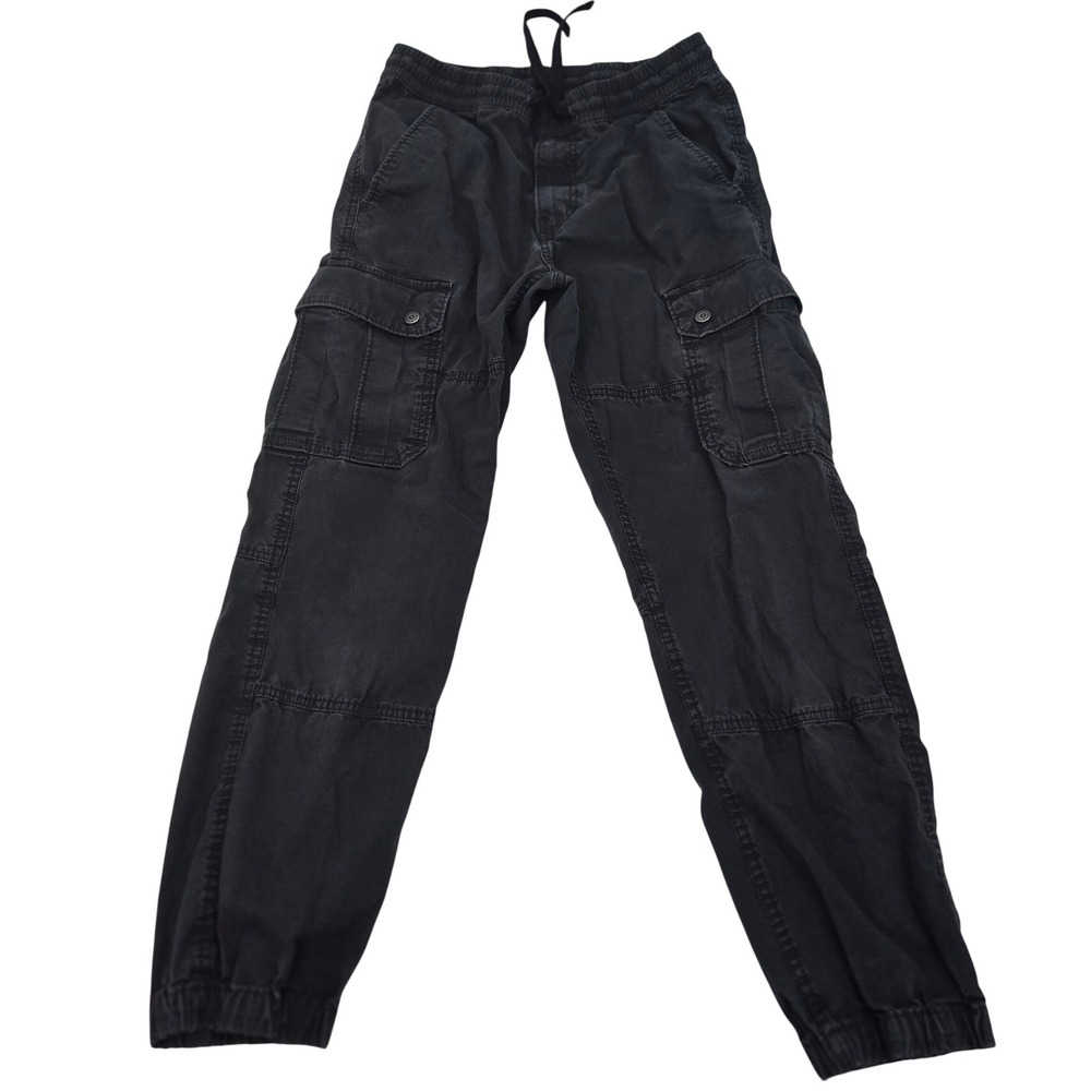 Levis Cargo Joggers Mens Small Black Ripstop Utility Pants Drawstring Distressed
